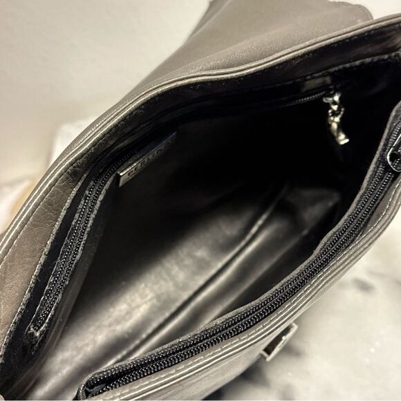 Perlina NY vintage crossbody gray buttery soft leather~ vintage - Picture 5 of 13